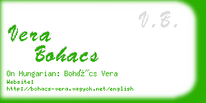 vera bohacs business card